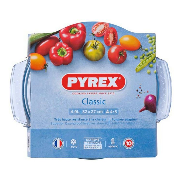 Pyrex Classic round baking dish 4.9L with lid 32cm