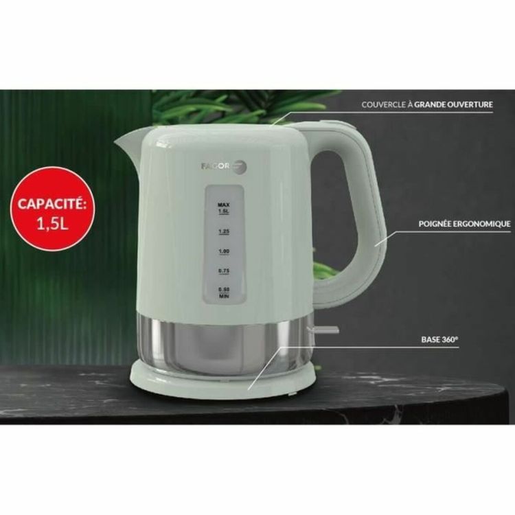 Fagor FG5148 cordless stainless steel kettle green 1.5 L 2200 W