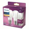 Philips LED lamp E27 10,5W 2700K 1521 lm (2 stuks)