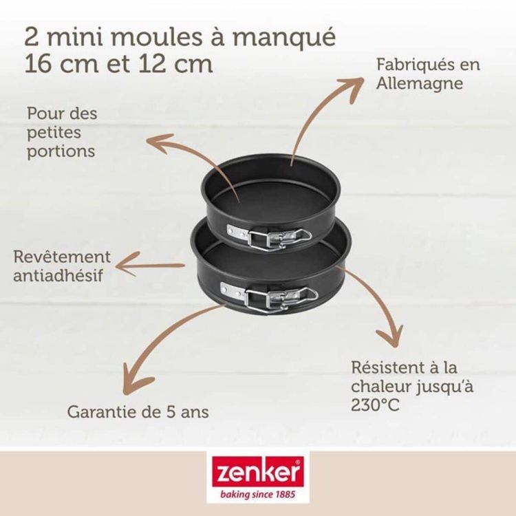 Zenker set of mini springforms 12 & 16 cm black (2-piece)