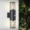 Brilliant Sergioro 96474/63 outdoor wall light black with motion sensor IP44 2xE27