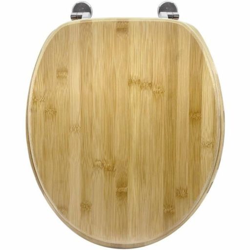 Gelco bamboe toiletzitting met metalen scharnieren Gelco bamboe toiletzitting met metalen scharnieren