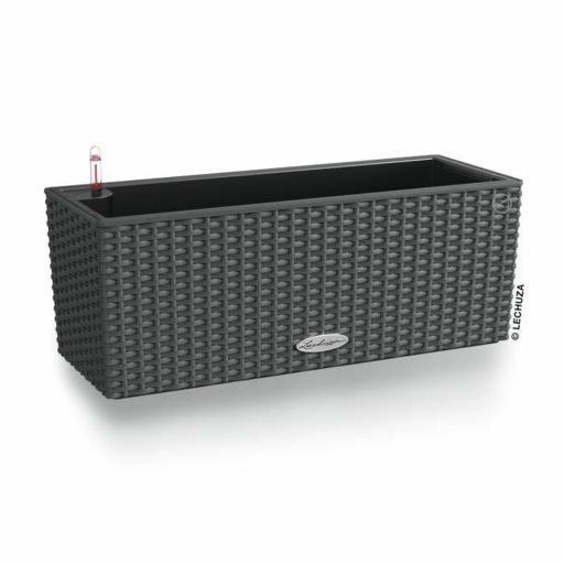 Lechuza Balconera Cottage 50 balkonbak graniet 8L Bloempot Lechuza Zwart Grijs Polypropyleen | Huisbest.nl