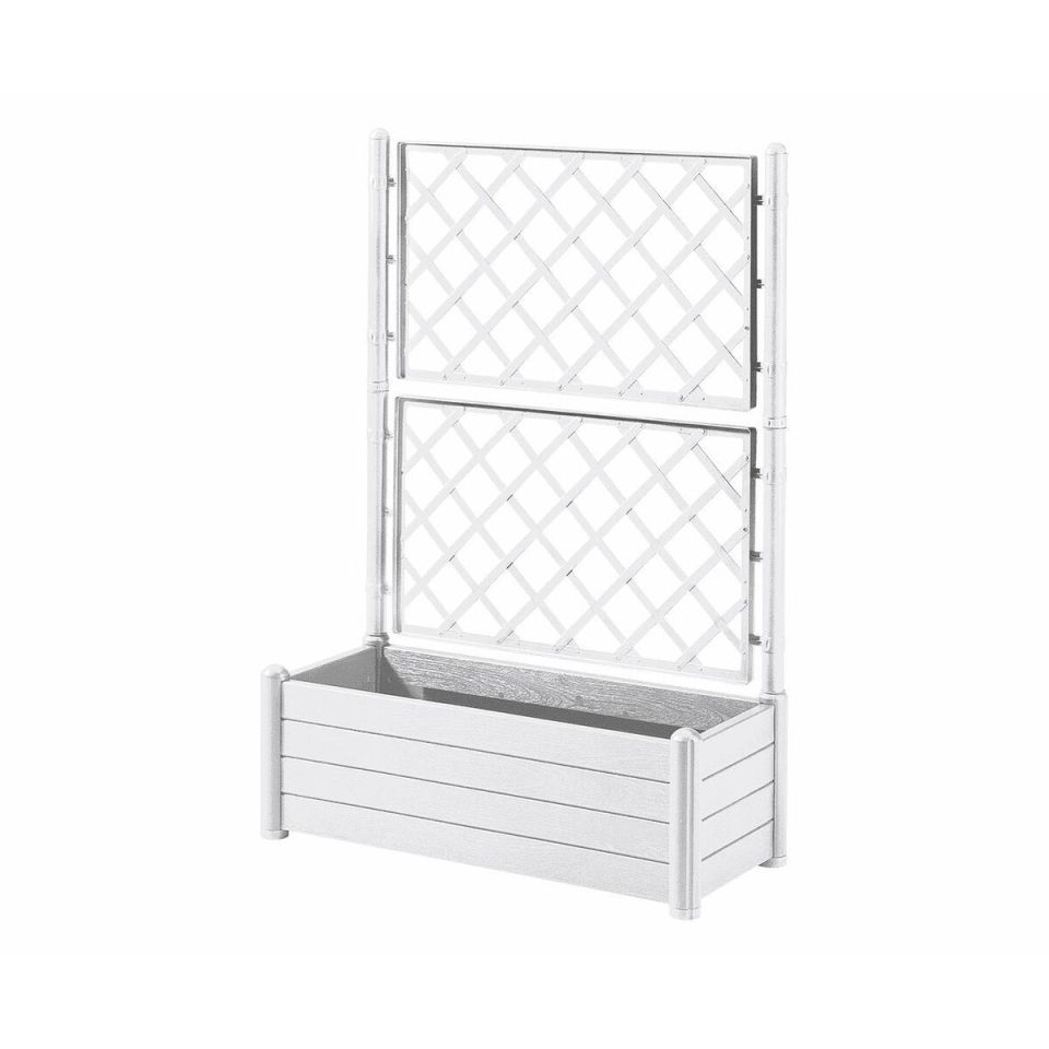 Stefanplast Italia plantenbak met trellis 80L wit 100 cm