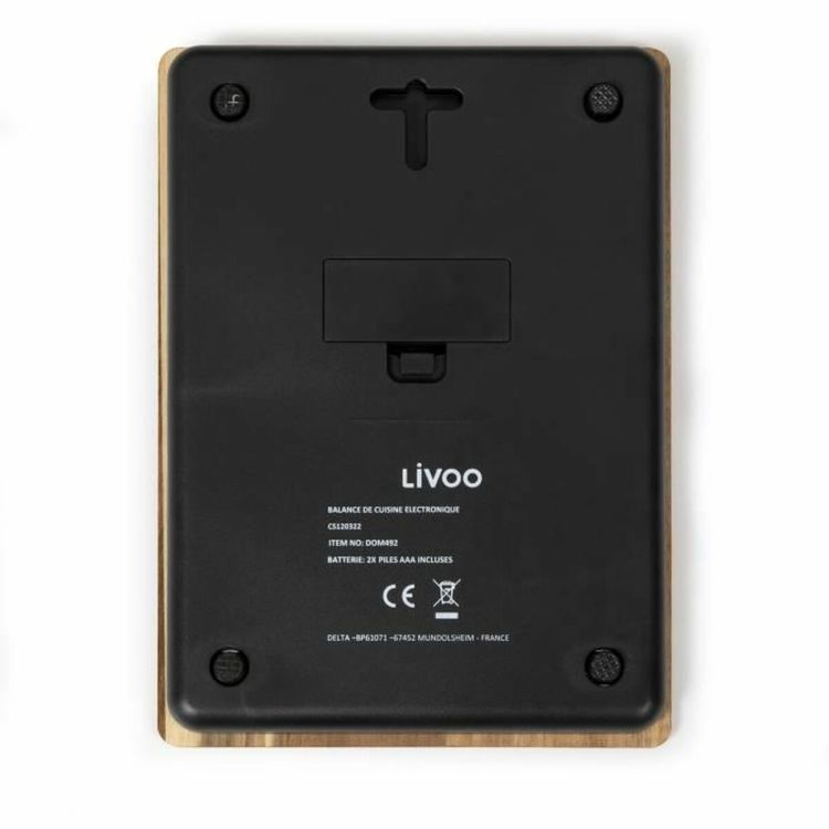 Livoo DOM492 keukenweegschaal acaciahout 5 kg digitaal