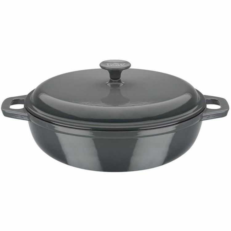Pan met Deksel GSW Grijs 36 x 14 x 36 cm Gietijzer Ø 30 cm | Huisbest.nl