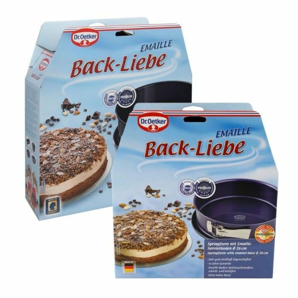 Dr. Oetker Back-Liebe hinged springforms 26 and 28 cm set of 2 pieces