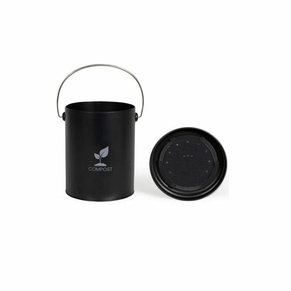 Livoo MES154N keukencompostemmer 6L zwart met koolfilter