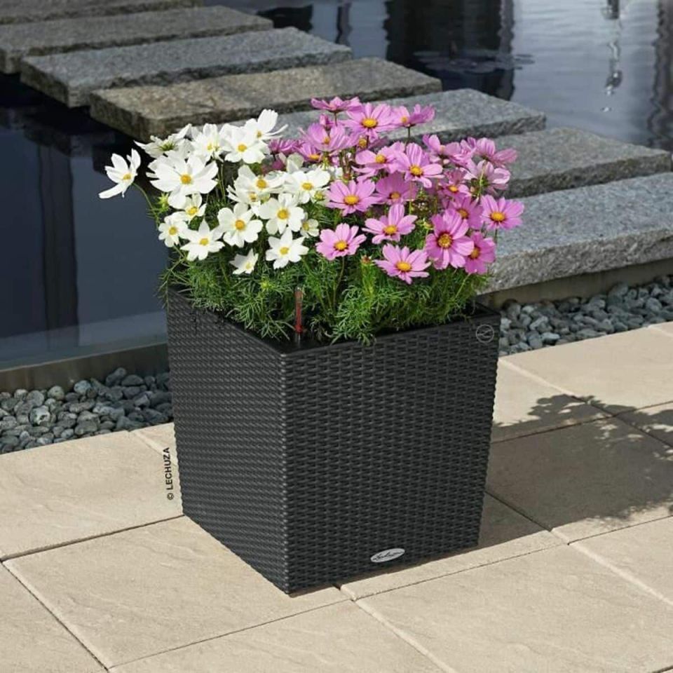 Lechuza CUBE Cottage 40 self-watering planter granite
