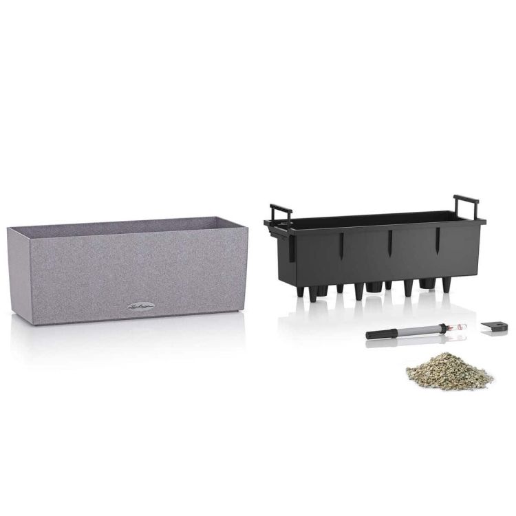 LECHUZA BALCONERA Stone 50 self-watering balcony planter gray