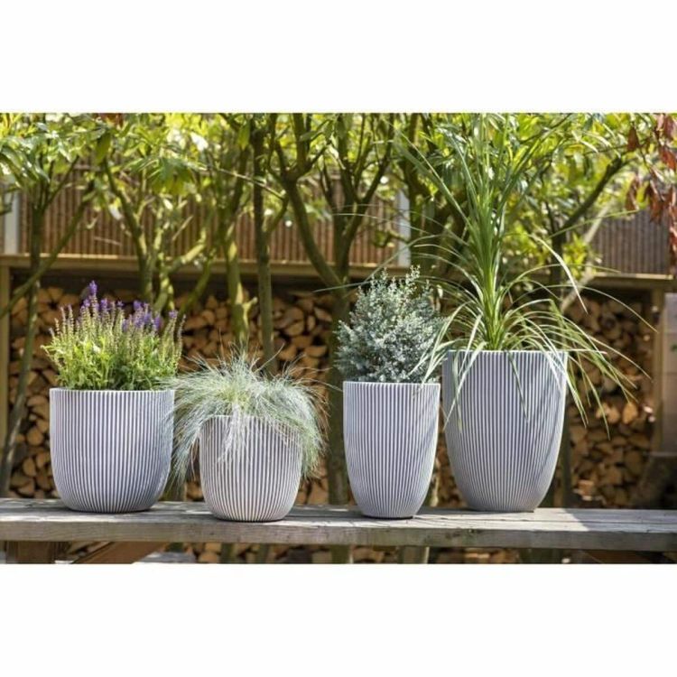 Capi Europe Vaas Elegant Laag Groove NL ivoor 34x34x46 cm