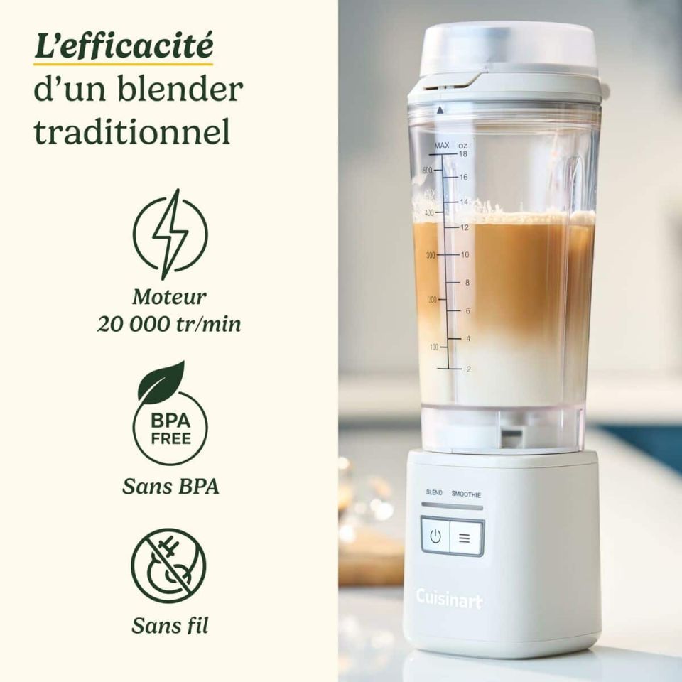 Cuisinart Blast&Go PBL100E draagbare blender wit 500 ml