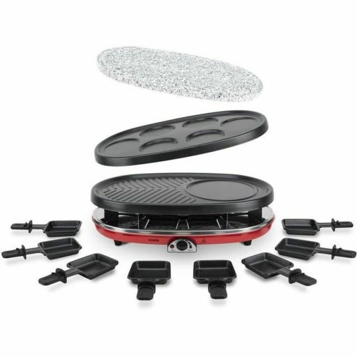 H.Koenig RP418 raclette/gourmetstel 4-in-1 8 personen 1500W Raclette Hkoenig RP418 Zwart rouge | Huisbest.nl