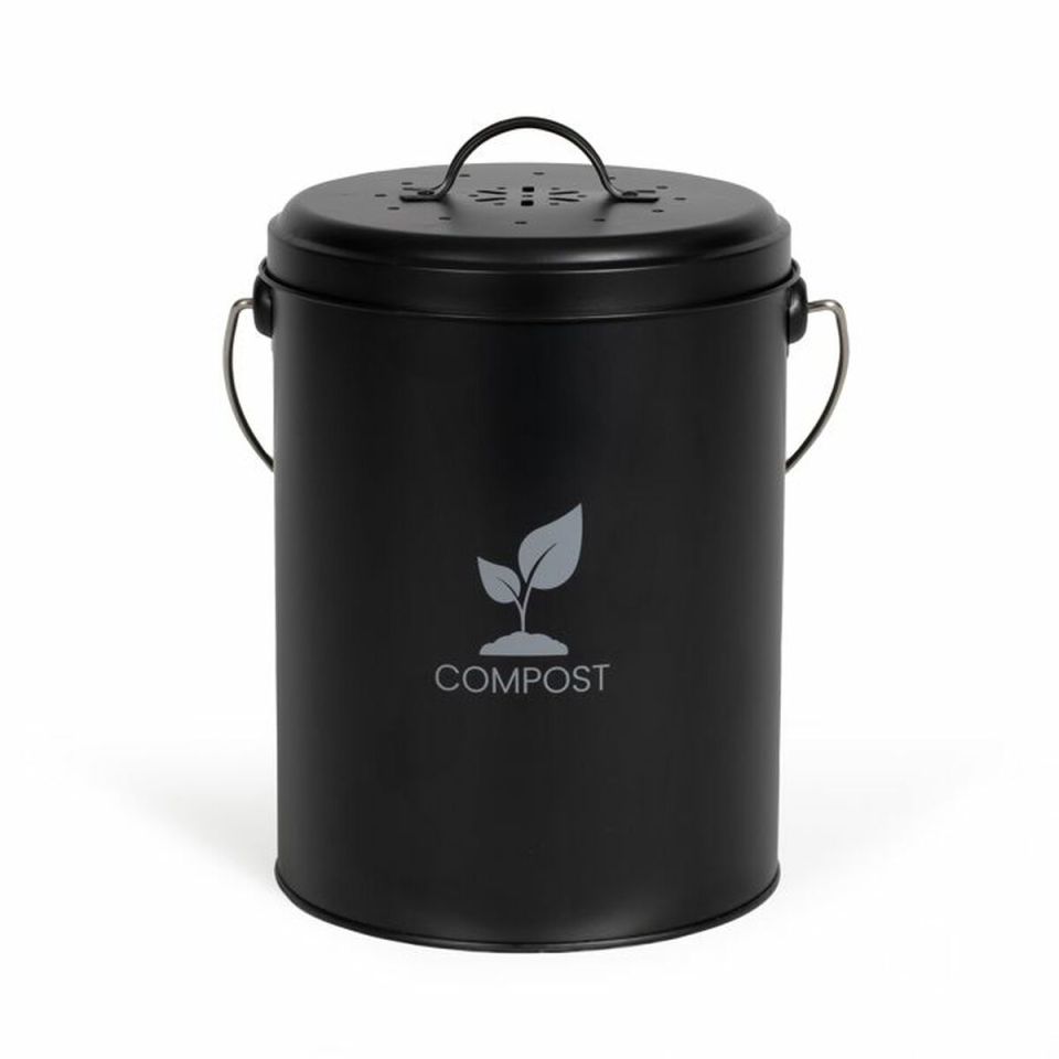Livoo MES154N keukencompostemmer 6L zwart met koolfilter