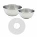 Fackelmann Basic RVS mengschalen 20,5 en 25 cm met spatdeksel set van 3 onderdelen