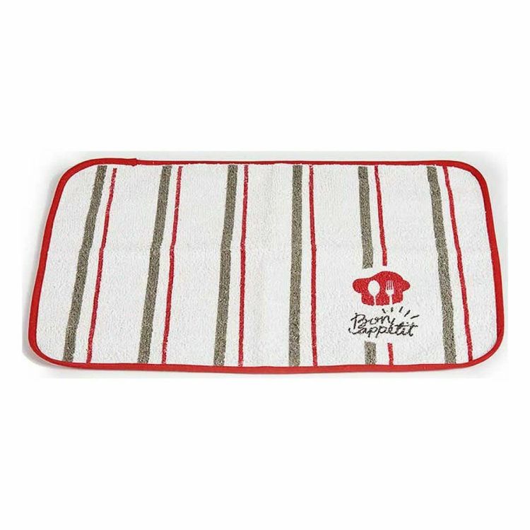 Kinvara Bon Appetit placemat wit/rood 33×48 cm set 12 stuks