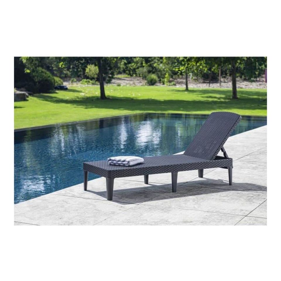 Allibert Jaipur ligstoel grafiet 4 standen 187,5 cm