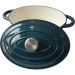 Baumalu ovale braadpan 30 cm geëmailleerd gietijzer blauwgroen