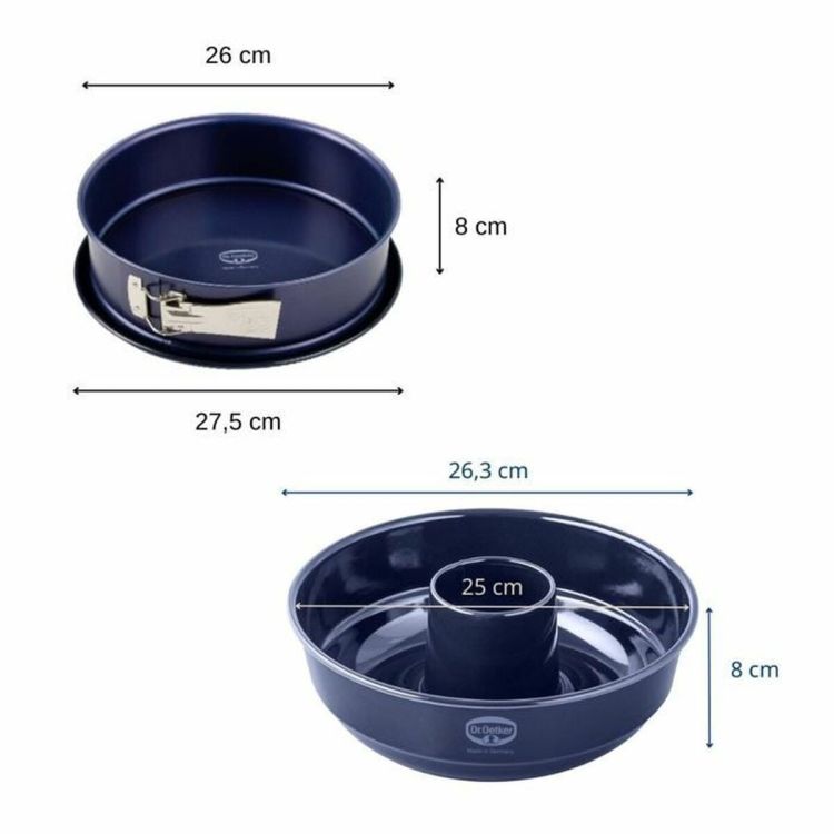 Dr. Oetker Back-Liebe springvorm 26 cm en savarinvorm 26 cm set van 2 stuks