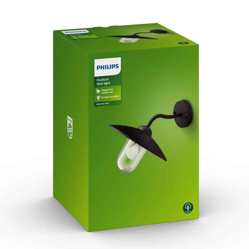 Philips myGarden Hammock Buitenwandlamp Zwart