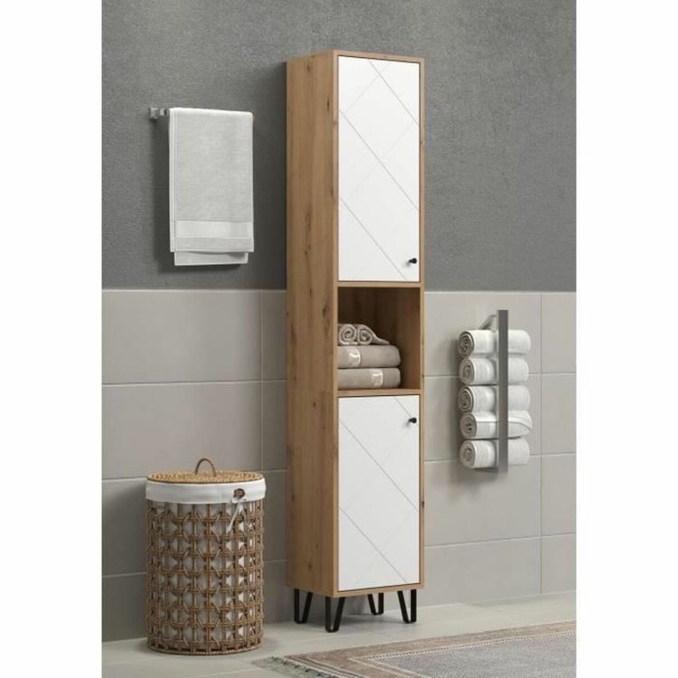 Trendteam Touch hoge badkamerkast wit eiken 191 cm