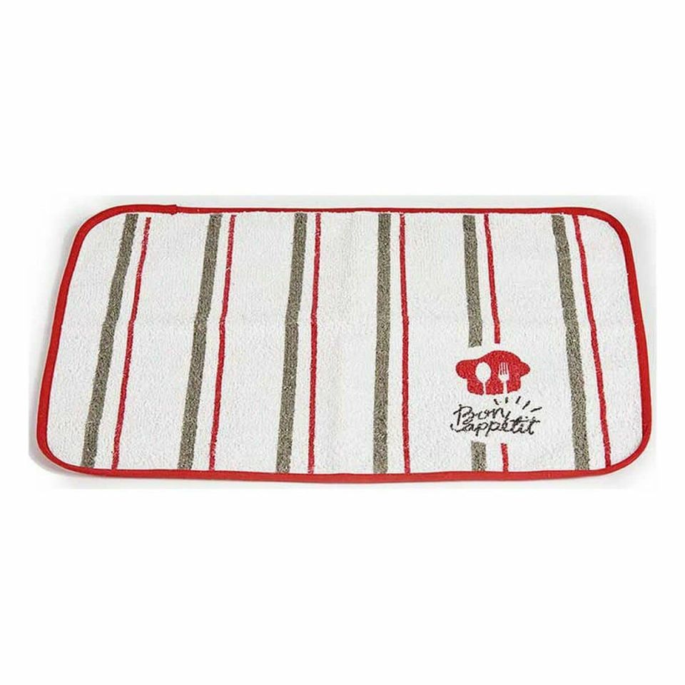 Kinvara Bon Appetit placemat wit/rood 33×48 cm set 12 stuks
