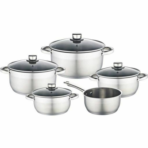 Baumalu BEST 341979 9-delige RVS pannenset inductie SV 3000 3000 W Zwart | Huisbest.nl