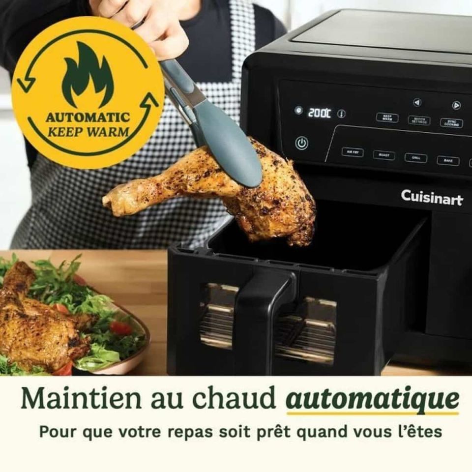 Cuisinart AFD10XBLE AirTwin XXL dual-zone airfryer 10.4L 2400W black
