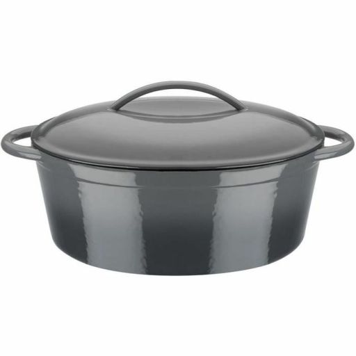 GSW Grey Shadow oval skillet 33×25 cm cast iron Pan with Lid GSW Gray Cast Iron | Huisbest.nl