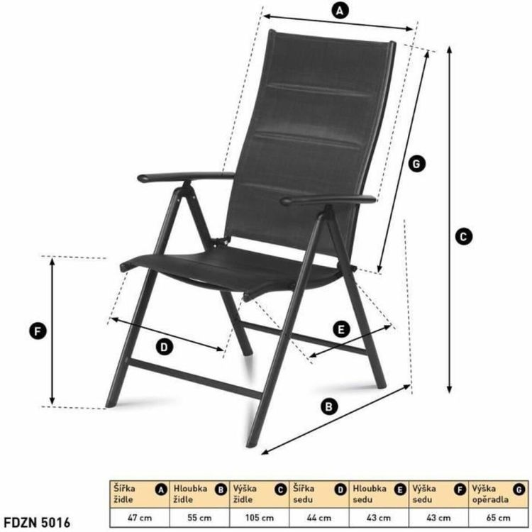 Fieldmann FDZN 5016 adjustable garden chairs black 2 pcs.