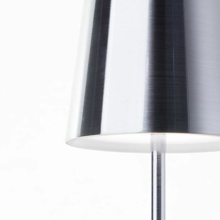 Brilliant Xaana G40939/68 rechargeable LED table lamp nickel/aluminum IP44 37 cm