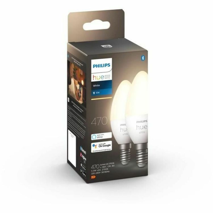 Philips Hue White candle lamp E14 470 lumens (2pcs)