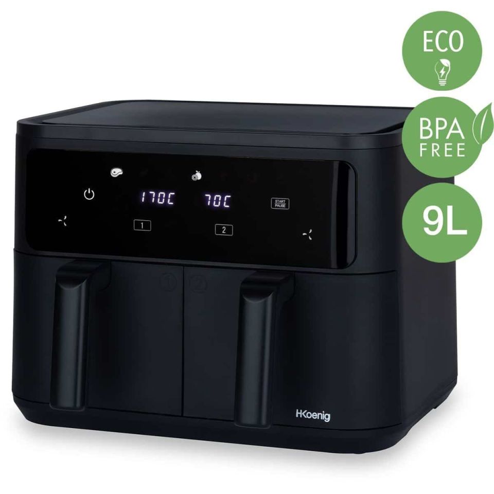 H.Koenig FRY900 dual airfryer 9L 2400W touchscreen
