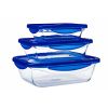 Voedselopslagcontainer Pyrex Blauw Transparant Rechthoekig