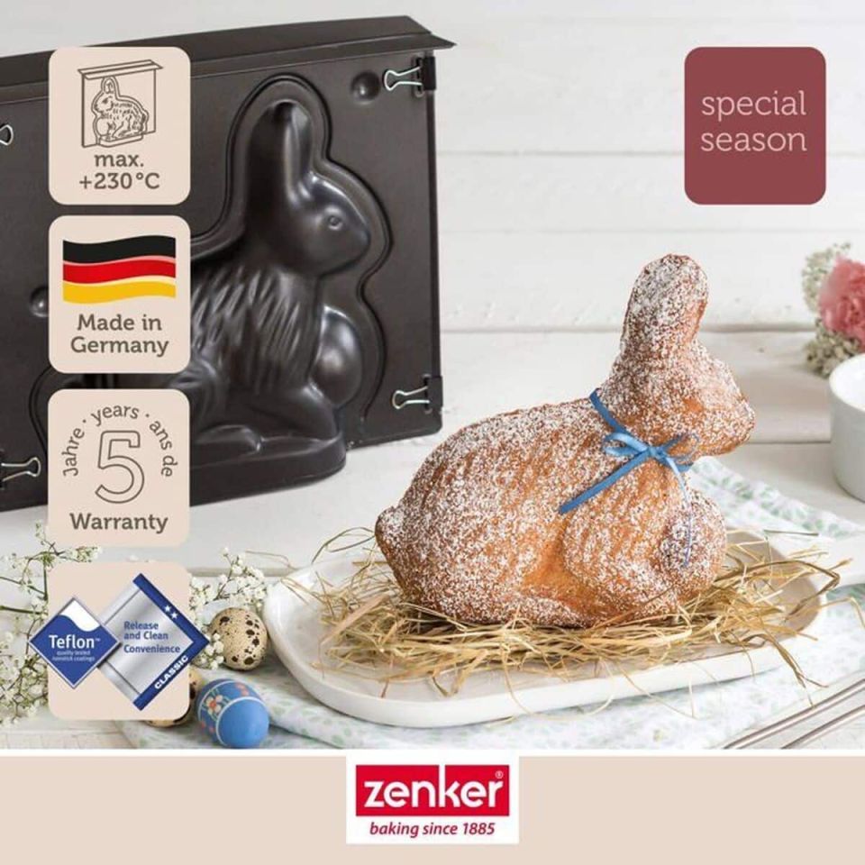 Zenker 3D Easter Bunny cake pan set 2-piece 600 ml