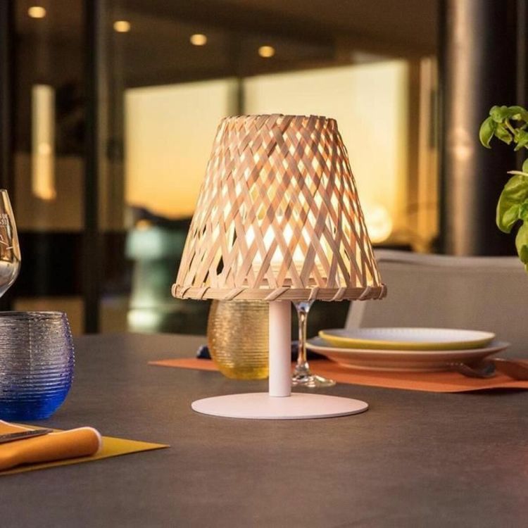 Lumisky Ibiza wireless LED table lamp bamboo IP44