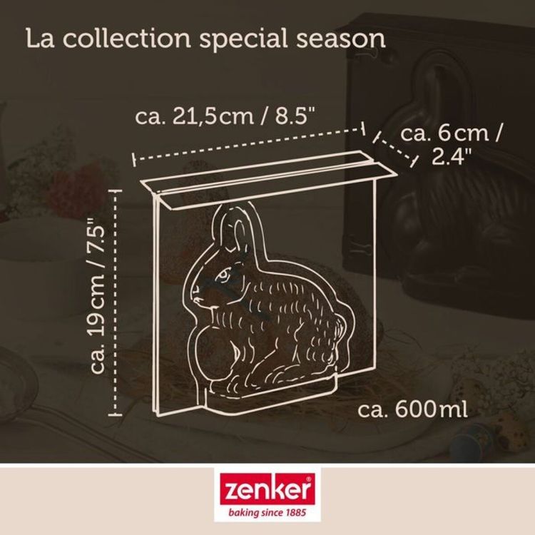 Zenker 3D Easter Bunny cake pan set 2-piece 600 ml