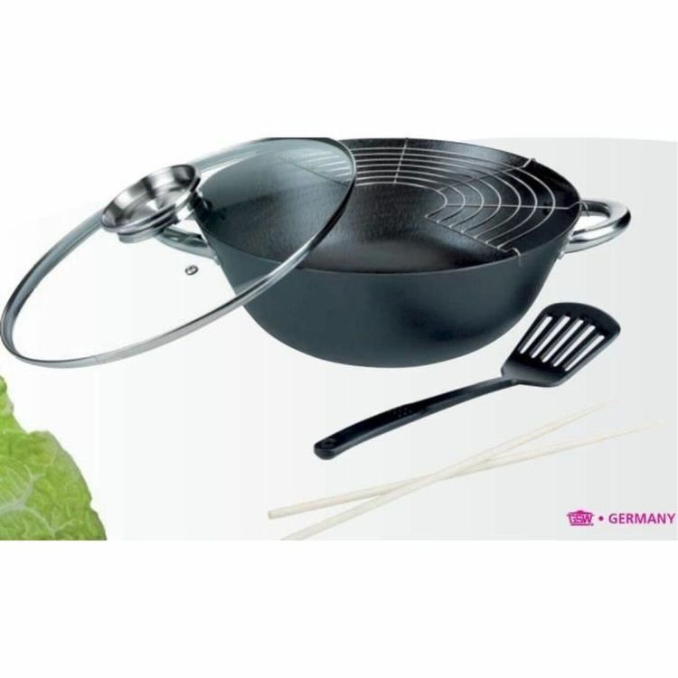 GSW wokset 32 cm gietijzer inductie 5-delig