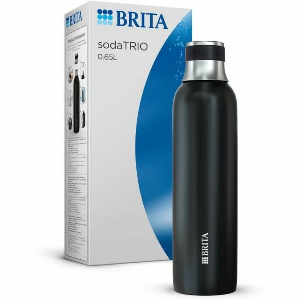 BRITA sodaTRIO stainless steel small thermos black 0.65L