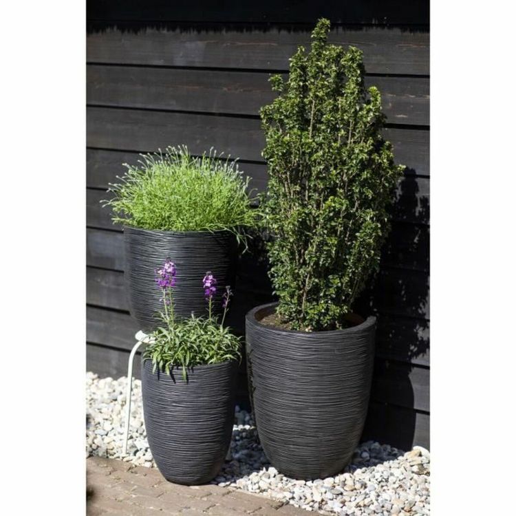Capi Europe Vase Elegant Low Rib NL black Ø46 x H58 cm 75L