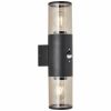 Brilliant Sergioro 96474/63 outdoor wall light black with motion sensor IP44 2xE27