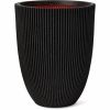Capi Europe Vase Elegant Low Groove NL black Ø46 x H58 cm 66L