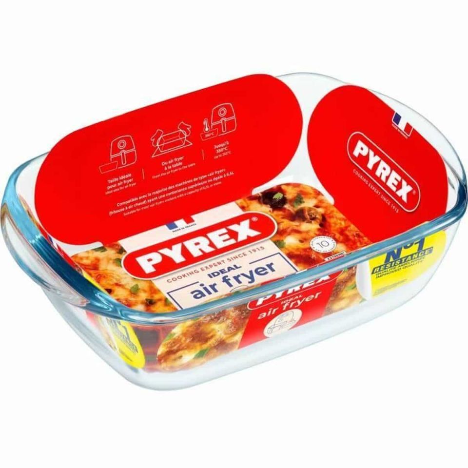 Pyrex Airfryer oven dish 1.2 L borosilicate glass 23×15 cm