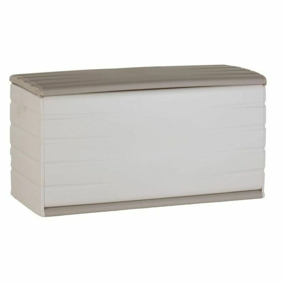 Plastiken tuinkist 350L beige 120 cm kunststof afsluitbaar
