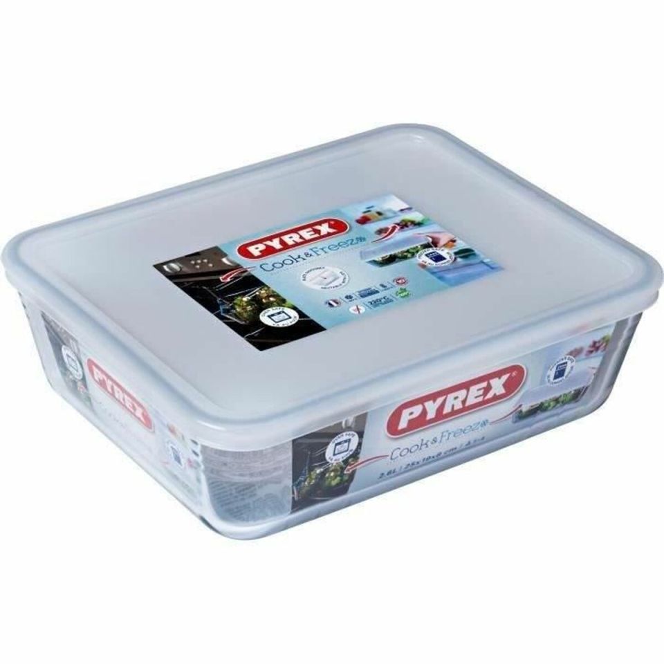 Pyrex Cook & Freeze 2.6L Glass Food Storage Container with Lid