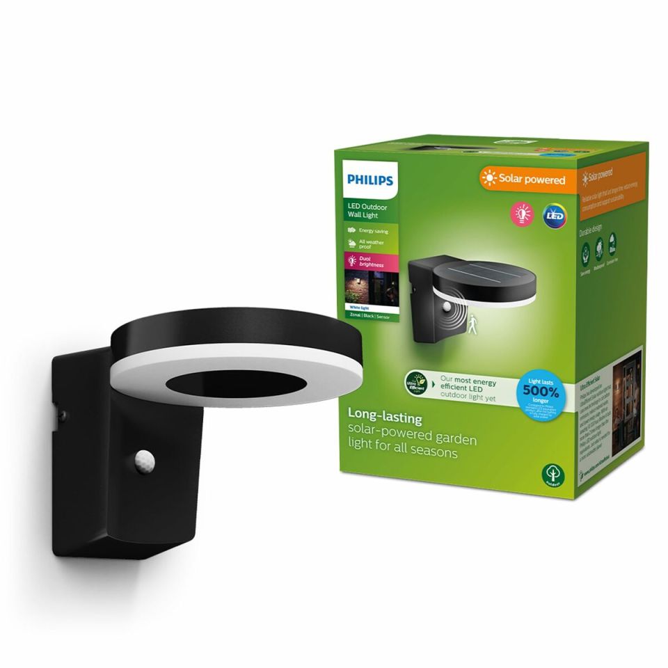 Philips Zonal Solar Wandlamp 250 lm Zwart