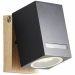 Brilliant Galeni 96375/76 outdoor wall spot black/natural IP44 GU10