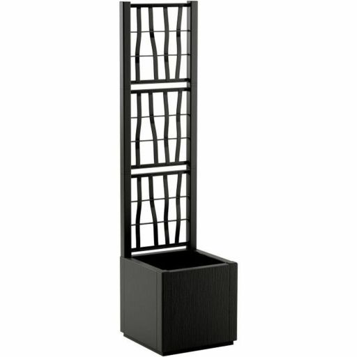 Stefanplast Ethica plantenbak met trellis 38L grafiet Bloempot Stefanplast Grafiet | Huisbest.nl