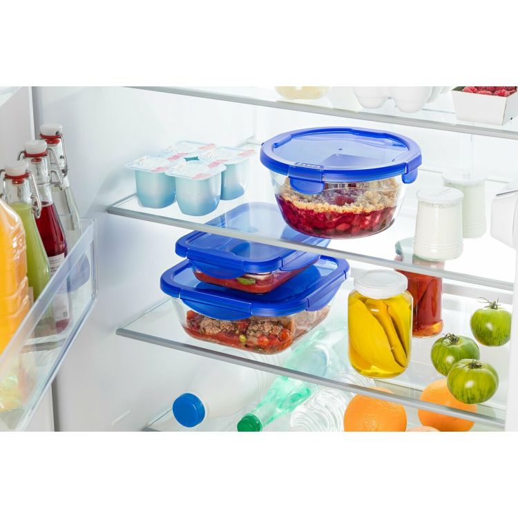 Voedselopslagcontainer Pyrex Blauw Transparant 800 ml (2 Stuks)