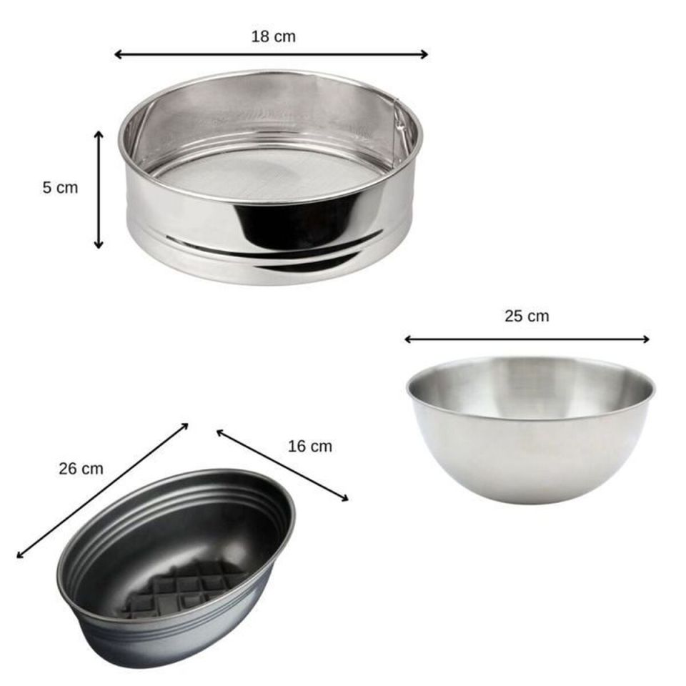 Fackelmann bread baking set with bowl, strainer and bread mold 3-piece